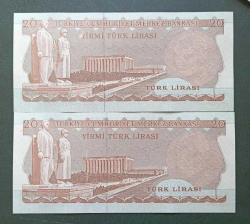 6 Emisyon G 54 742579-80 Seri Takipli 20 Lira Çil