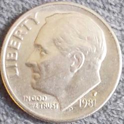 AMERİKA 1 Dime (Roosevelt), 1981 ÇÇT+ 