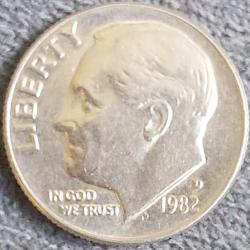 AMERİKA 1 Dime, 1982 ÇA 