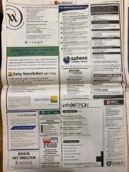 SABAH İŞTE İNSAN GAZETESİ DOĞUM GÜNÜ HEDİYESİ- 11 HAZİRAN 2000 -Açıl Sezen-Faruk Türkoğlu-Cüneyt Toros-Ulaş Bıçakcı-Claus Møller-Hüsamettin Kavi-Nur Öztürk-Metin Göker-Nobuyuki Idei-Mete Tansu-Stephane Garelli-Dr. Yılmaz Argüden-Yaşar Kemal-Biz enflasyonsuz nasıl yaşayacağız-KOBİ’ler AB için danışıyor-Değişim labirenti sizi korkutmasın-Bir borsacı rüyası-CV alanlar için de bir kitap lütfen-İşe yüreğini koy-Önlem alınmazsa işsizlik artacak-Sony birkaç cephede birden çarpışmak zorunda-Uzaktan yönetime alışın-İşadamları rahatı sever-İstanbul Sanayi odası Başkanı Hüsamettin Kavi-Baltaş eğitim-Sabancı-mielle-özalp-vakko-demirbank-pata küteye yöneticilik-Emre aköz-doğuş otomotiv-eresinler otomotiv-hugo boss-Şebnem denktaş-isviçre hayat sigortası-Ssk Primlerinde son durum-Karboğaz karbondioksit-STFA Seyahat hizmetleri-Raksotek shop-mudurnu chicken-siena-esprıt-teknik malzeme-kurdoğlu-ABM giyim-Konuş triko-Cemalettin gürsoy-MS Reklam Hizmetleri-Orpa motorlu araçlar-dakik optik-ceylan ruh sağlı