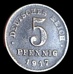 Almanya Reich Dönem 1917 5 Pfennig