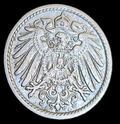 Almanya İmparatorluğu 1909 5 Pfennig
