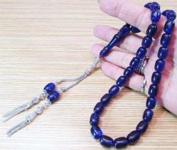 PARLEMENT MAVİ SüPeR ATEŞ KEHRİBAR 33 LÜK TESBİH....8,5x11mm