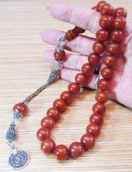 DiK DaMaRLı KAYISI KURUSU 33 Lük SIKMA KEHRİBAR TeSBiH......11,5x12,5mm OSMANLI SANKİ