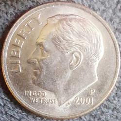 AMERİKA 1 Dime (Roosevelt), 2001 ÇA 