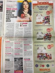 HÜRRİYET CUMARTESİ GAZETESİ DOĞUM GÜNÜ HEDİYESİ- 3 HAZİRAN 2017 -Baktığım gazetelerde gördüğüm isimler ve başlıklar:  Muazzez Ersoy - Şenol Kolcuoğlu - Hakan Gence - Bülent Ersoy - Doğan Hızlan - Ahmet Özkan - Mehmet Ali Birand - Pınar Aylin - Bahar Çuhadar - Güliz Arslan - Aslı Barış - Ayşe Arman - Özlem Karakurt - Mahalle baskısına aldırış etmem - Yeri geldiğinde o mahalleye kafa tutmasını da bilirim - Nostalji albümü annemin fikriydi - Allah’a şükürler olsun henüz buruşmadım - Bir ütopyanın gerçekleşmesi - Hayat belki de işaretleri doğru toplama oyunudur - Küçük bir Türkiye öyküsü - Dijital renklerin dünyası - Mücevher takmak heyecan veriyor - Güçlü olmak gücü olan birinin kollarına sığınmaktan daha güzel - Özlem’in aşk sözlüğü - Hürriyet Cumartesi - Her çocuk Messi olmak ister - İstanbul - Ramazan iftar keyfiniz şarap sosyal emanete - O kırmızı kutuyu almakta seksi bir şey var - Medya - Ekranlarda tekrar Lynch zamanı - Söyleşi - Nostalji kraliçeliğinden kebap patroniçeliğine -