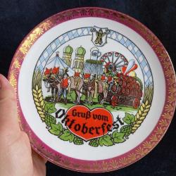 Vintage bira festivali duvar tabağı. Grub Von oktoberfest 20 cm porselen