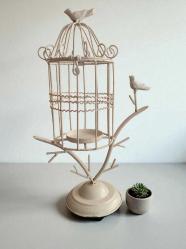 vintage metal ferforje dekoratif kuşlu mumluk & 50 cm