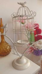 vintage metal ferforje dekoratif kuşlu mumluk & 50 cm