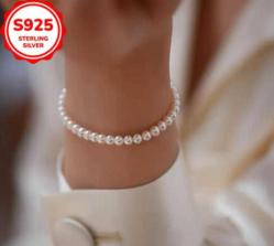 İnci 925 Gümüş takı Set. (kolye+küpe+bileklik+yüzük+özel kutu)