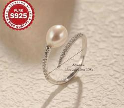 İnci 925 Gümüş takı Set. (kolye+küpe+bileklik+yüzük+özel kutu)