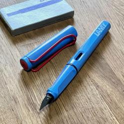 Lamy Safari French Blue Red Clip Dolma Kalem - EF Uç