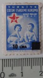1972 TÜRKİYE ÇOCUK ESİRGEME KURUMU ORİJİNAL MH 10 LİRA OLAN PUL TT4 ÇOK NADİRDİR