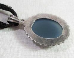 925 ayar BüYüK AKİK TAŞ UçLu GÜMÜŞ KOLYE.........