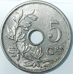 BELÇİKA 5 Centim 'BELGIQUE', 1906 ÇÇT+ (Kral Leopold II)