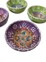 çini motifli 6'lı seramik kase seti