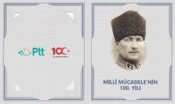 2019 MİLLİ MÜCADELE'NİN 100.YILI NUMARALI BLOK MNH. PTT ÖZEL KARTINDA