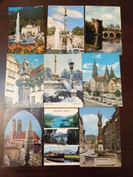 KRT151--5----AVRUPA ŞEHİRLERİ 9 ADET KARTPOSTAL- - Kardelen Kolleksiyon