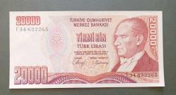 7 Emisyon F34 Seri 20 Bin Lira Çil