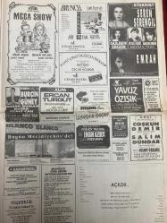 SABAH GAZETESİ DOĞUM GÜNÜ HEDİYESİ - 23 OCAK 1993- TAM TAKIM 26 SAYFADIR - Pınar Elice - Ecem - Nuray Hafiftaş - Osman Yörük - Papatya - Sıma - Füsun - Metin Özdemir - Yıldırım Bekçi - Muazzez Abacı - Huysuz Virjin - Birsen Tezer - Bülent Ersoy - Kibariye - Deniz Burcu - Necla Yener - Seyyal Taner - Coşkun Sabah - Gönül Yazar - Ersan Erdura - Turgut Karataş - Metin Şentürk - Atilla Kaya - Sedat Er - Ayhan Levent Güler - Prens Adnan - Tolgahan - Tolga Özhan - Özdemir - Burcu Örten - Faruk Tuncel - Mesut Çağlar - Mehmet Dinletir - Yaşar Yağmur - Doğan Doğancıoğlu - Ferdi Özbeğen - Hamdi Demir - Yalçın Göker - Zeki Sarğın - Cavit Demir - Neslihan - Hülya Avşar - İbrahim Tatlıses - Demet Akbağ - Rasim Öztekin - Gülben Ergen - Seren Serengil - Leyla Adalı - Gülşah Dilek - Emrah - Özcan Acargil - Ercan Turgut - Burçin Güney - Murat Kılıç - Engin Özdeş - Rıdvan - Yavuz Özsik - Gamze Başak - Coşkun Demir - Salim Dündar - Bülent Özdemir-Nalan İnceel - Hasan Cemal - Murat Köseoğlu - Kamil Gülümü