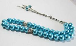 TURKUAZ MAVİ İNCİ 33 LÜK TESBİH......Özel Dizayn 10mm