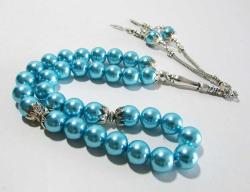 TURKUAZ MAVİ İNCİ 33 LÜK TESBİH......Özel Dizayn 10mm