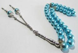 TURKUAZ MAVİ İNCİ 33 LÜK TESBİH......Özel Dizayn 10mm