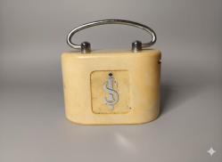 Türkiye İş Bankası Eski Logo Plastik Kumbara Krem