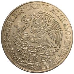 Meksika, 5 Pesos 1976. Ön Yüz: José María Morelos portresi, sağa dönük, üstte 'CINCO PESOS', solda tarih. Arka Yüz: Meksika arması (yılan yakalayan kartal), 'ESTADOS UNIDOS MEXICANOS' yazısı. Darphane İşareti: M (Casa de Moneda de México) Bakır-Nikel. (10.33 gr/29 mm)