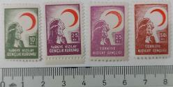 1960-64 TÜRKİYE KIZILAY GENÇLİK KURUMU YARDIM PULLARI ORİJİNAL İSFİLA NOSU; KG46,KG47 İLE KG53,KG55 OLAN MNH PULLAR QQ2R1 ÇOK NADİRDİR