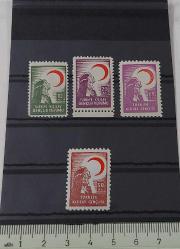 1960-64 TÜRKİYE KIZILAY GENÇLİK KURUMU YARDIM PULLARI ORİJİNAL İSFİLA NOSU; KG46,KG47 İLE KG53,KG55 OLAN MNH PULLAR QQ2R1 ÇOK NADİRDİR