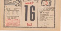 Kızılay Takvim Yaprağı - 16 Mart 1971