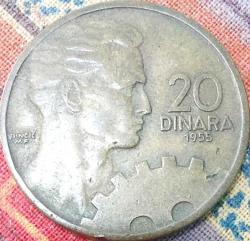 YUGOSLAVYA 20 Dinar, 1955 ÇÇT