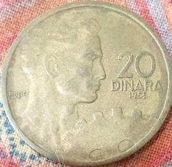 YUGOSLAVYA 20 Dinar, 1955 ÇÇT