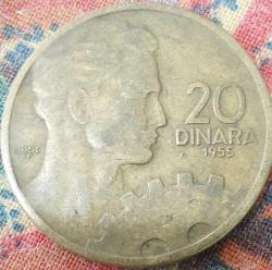 YUGOSLAVYA 20 Dinar, 1955 ÇÇT