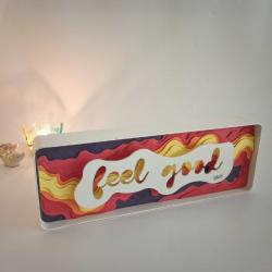 Retro Metal Çerçeveli Feel Good Tabela