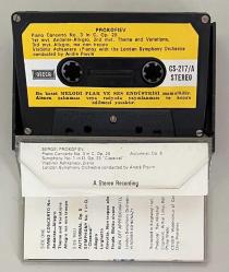 Sergei Prokofiev Piano Concerto No 3 Kaset (Orijnal Dönem Kağıt Baskı Kaset)