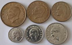 Türkiye Cumhuriyeti  1984 Yılı 1/5/10/20/50/100 Lira Set  9368