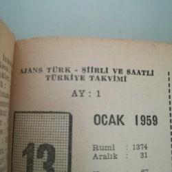 1959 YILI YAPRAKLI TAKVİM- TAM