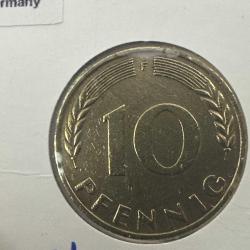 Almanya 10 Pfennig 1950 F. Bayraklı Kapamasında.