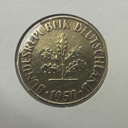 Almanya 10 Pfennig 1950 F. Bayraklı Kapamasında.