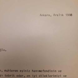 1988 YILI SÜLEYMAN DEMİREL İMZALI KUTLAMA.
