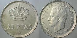 İSPANYA 25 PESETA 1975 (79) KRAL JUAN CARLOS DÖNEMİ.