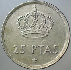 İSPANYA 25 PESETA 1975 (79) KRAL JUAN CARLOS DÖNEMİ.