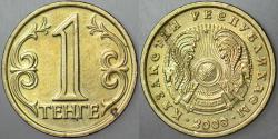 KAZAKİSTAN 1 TENGE 2000 YILI ESKİ TARİHLİ.