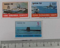 1971 TÜRK DONANMA CEMİYETİ 25 KURUŞ-250 KURUŞ VE 5 LİRA OLAN YARDIM PULLARI ORİJİNAL 3YYY2A PEK ÇIKMAZ