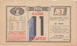Kızılay Takvim Yaprağı - 11 Kasım 1974