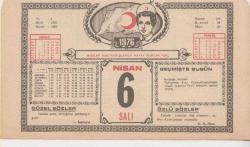 Kızılay Takvim Yaprağı - 6 Nisan 1976