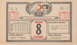 Kızılay Takvim Yaprağı - 8 Ocak 1976