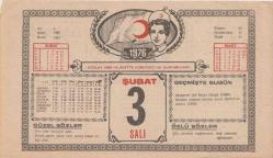 Kızılay Takvim Yaprağı - 3 Şubat 1976